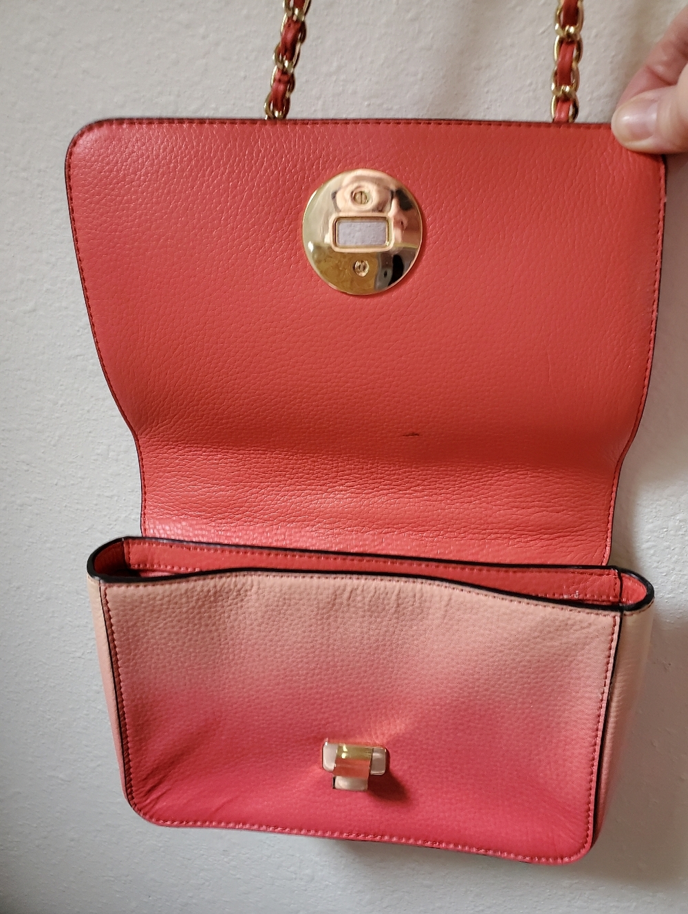 Tory Burch Mercer Adjustable Shoulder Bag Pink Ombre Gradient Dégradé Leather - Picture 10 of 16